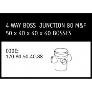 Marley Solvent Joint 4 Way Boss Junction 80 M&F - 170.80.50.40.88